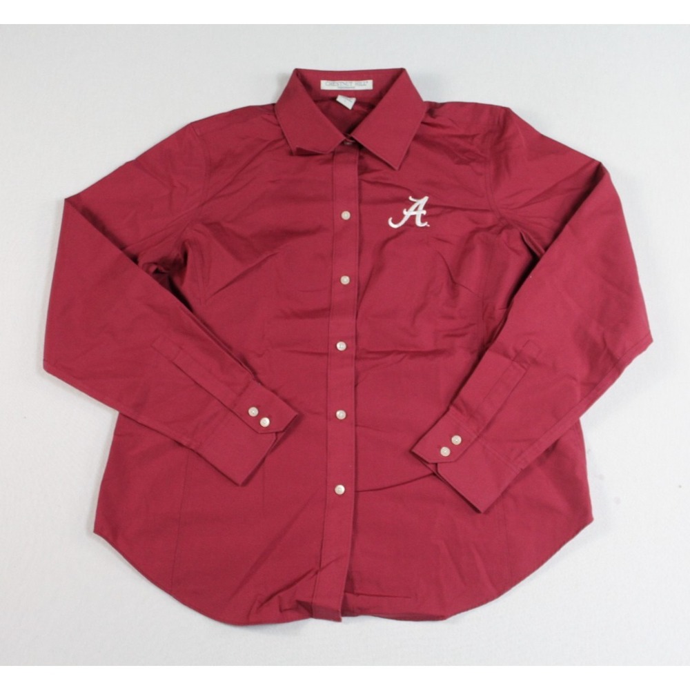 Alabama Crimson Men Tide Red Casual Button Down Chestnut Hill Size Large